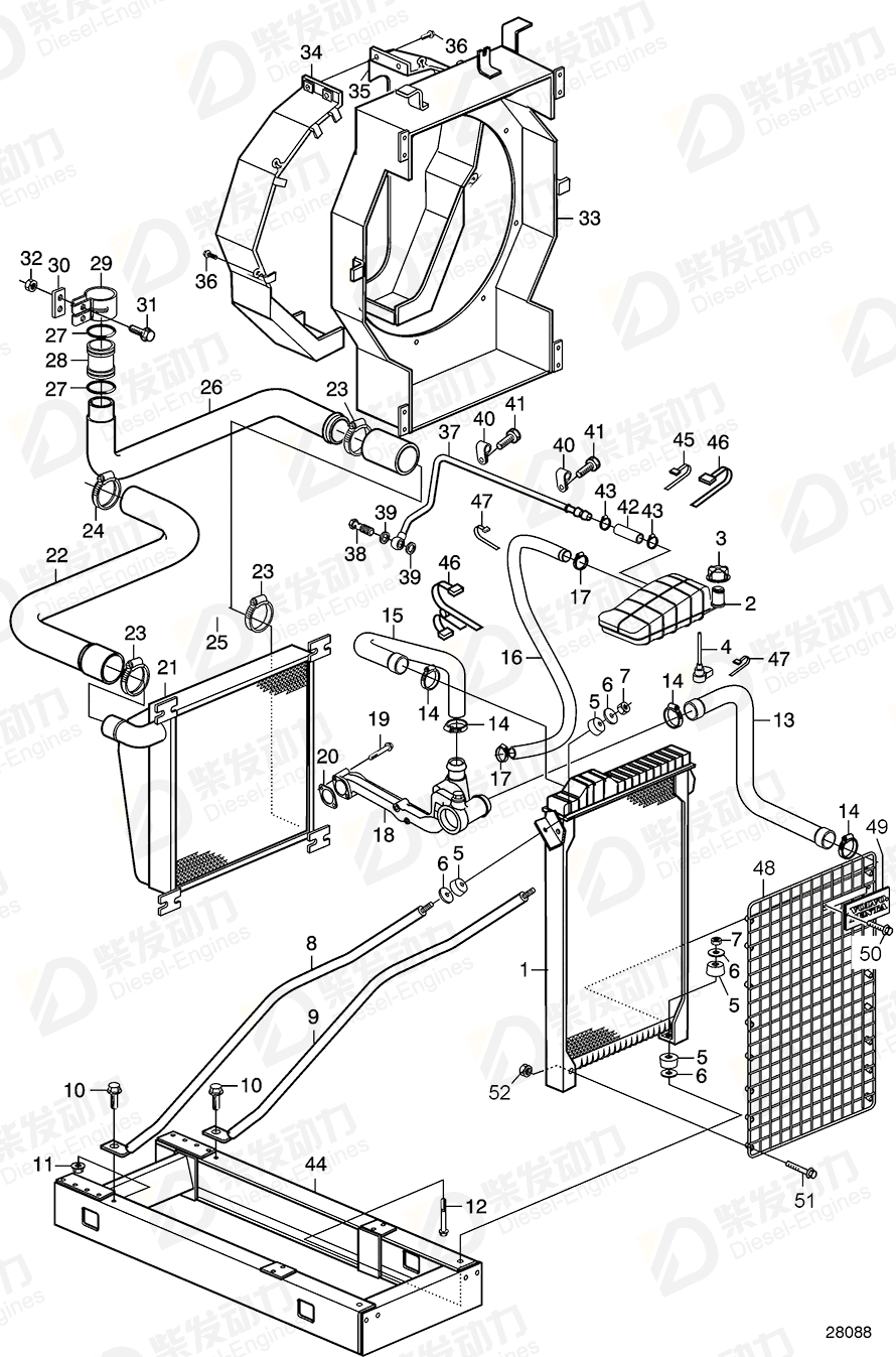 VOLVO Fan shroud, left 20916671 Drawing